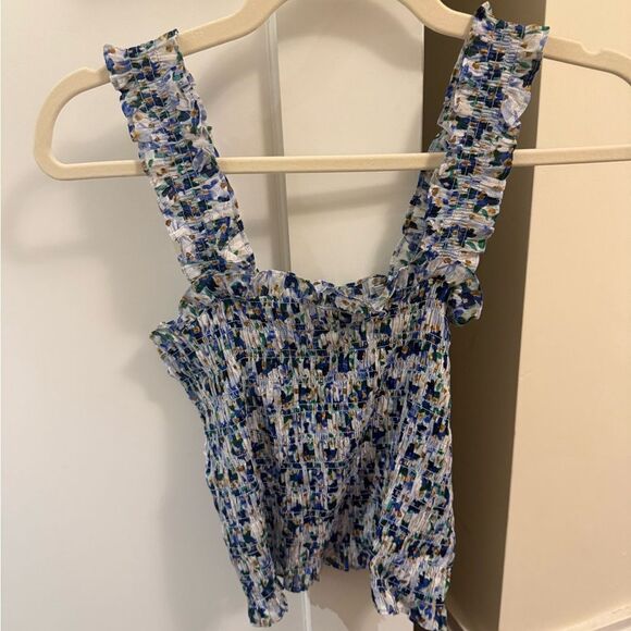 Veronica Beard Floral Ruffle Tank Top, Size XS - Picture 2 of 3